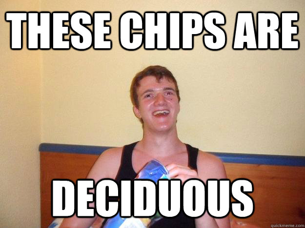 These chips are deciduous  - These chips are deciduous   10 guy zombie