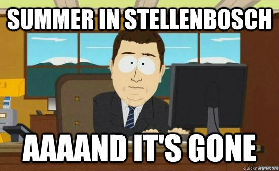 Summer in stellenbosch AAAAND it's GONE  aaaand its gone