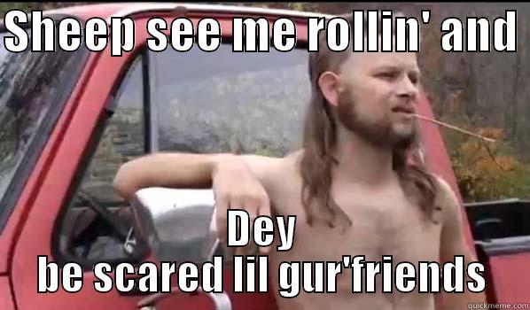 SHEEP SEE ME ROLLIN' AND  DEY BE SCARED LIL GUR'FRIENDS Almost Politically Correct Redneck