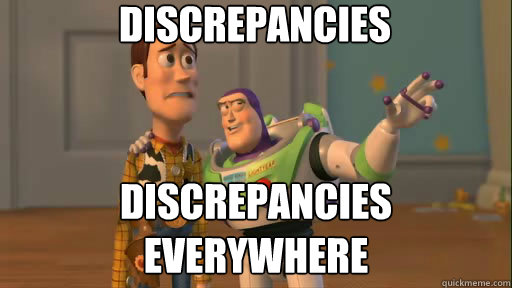 discrepancies discrepancies Everywhere  Everywhere