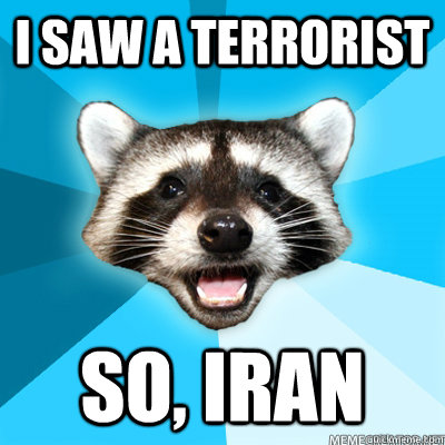 i saw a terrorist So, iran    Lame Pun Raccoon