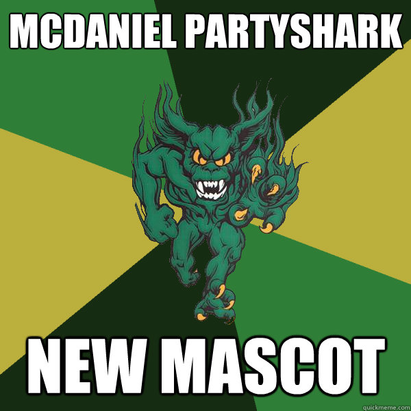 mcdaniel Partyshark new mascot - mcdaniel Partyshark new mascot  Green Terror