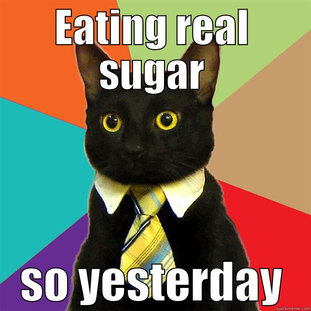 EATING REAL SUGAR SO YESTERDAY Business Cat