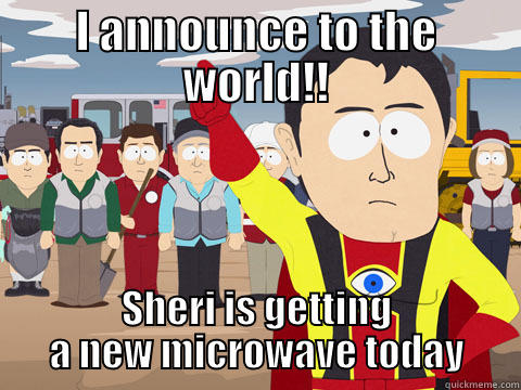 I ANNOUNCE TO THE WORLD!! SHERI IS GETTING A NEW MICROWAVE TODAY Captain Hindsight