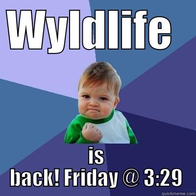 WYLDLIFE  IS BACK! FRIDAY @ 3:29 Success Kid