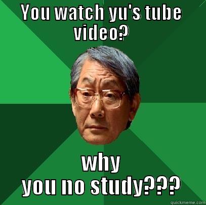YOU WATCH YU'S TUBE VIDEO? WHY YOU NO STUDY??? High Expectations Asian Father