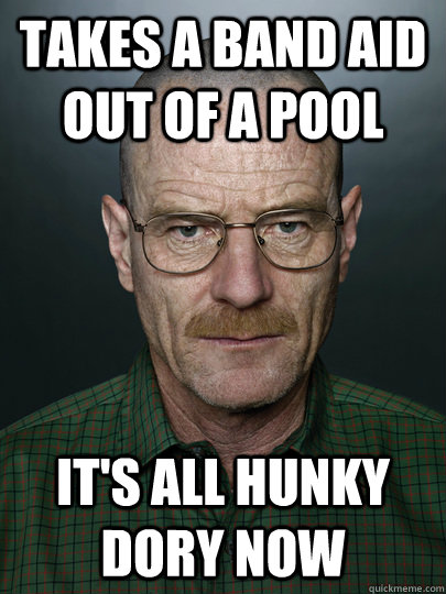 Takes a band aid out of a pool It's all hunky dory now   Advice Walter White