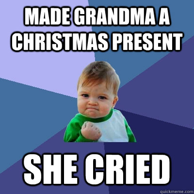 made grandma a christmas present she cried  Success Kid