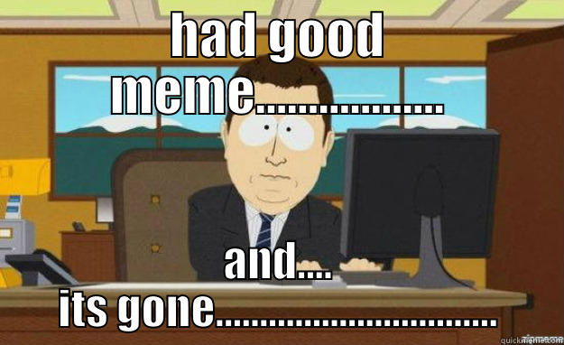 HAD GOOD MEME.................. AND.... ITS GONE................................ aaaand its gone