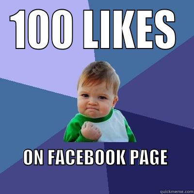 100 LIKES ON FACEBOOK PAGE                                                    Success Kid