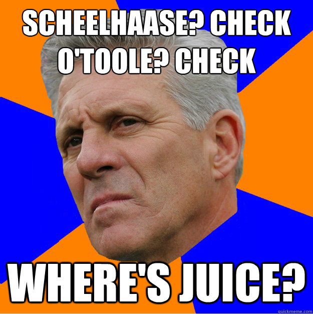 Scheelhaase? Check
O'Toole? Check Where's Juice?  Uninformed Zook