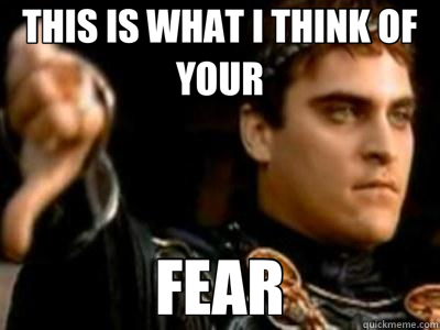 THIS IS WHAT I THINK OF YOUR FEAR  Downvoting Roman