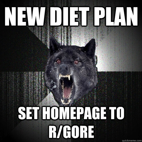 new diet plan set homepage to r/gore  Insanity Wolf