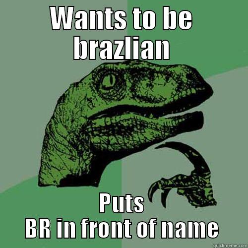 WANTS TO BE BRAZLIAN PUTS BR IN FRONT OF NAME Philosoraptor