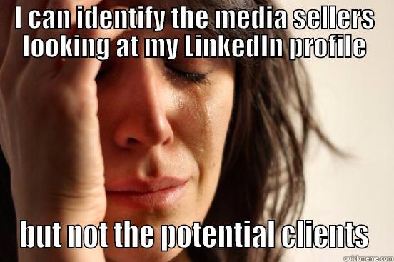 I CAN IDENTIFY THE MEDIA SELLERS LOOKING AT MY LINKEDIN PROFILE BUT NOT THE POTENTIAL CLIENTS First World Problems