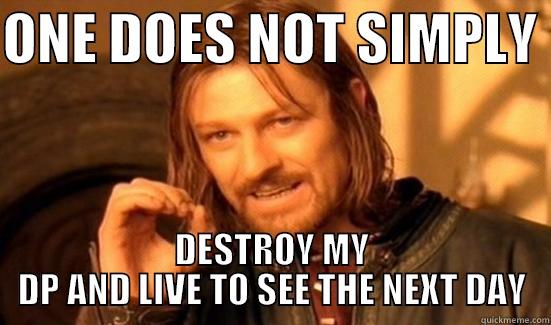 ONE DOES NOT SIMPLY  DESTROY MY DP AND LIVE TO SEE THE NEXT DAY Boromir