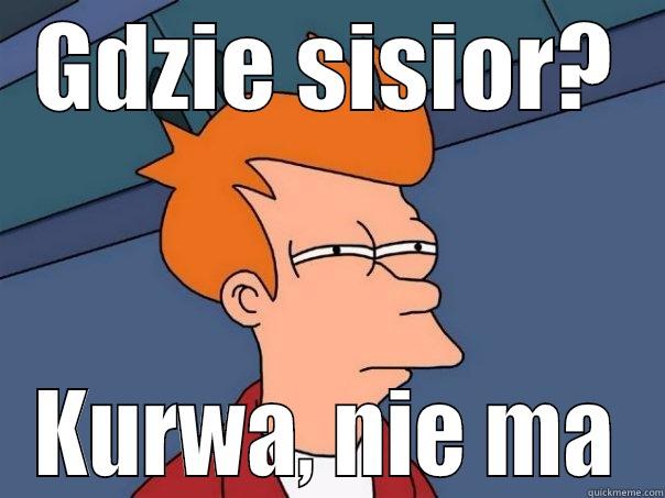 GDZIE SISIOR? KURWA, NIE MA Futurama Fry