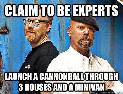 claim to be experts launch a cannonball through 3 houses and a minivan  