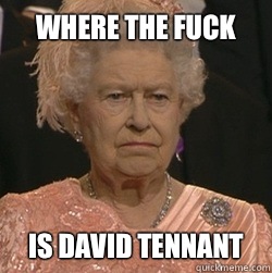 Where the fuck Is David tennant  unimpressed queen