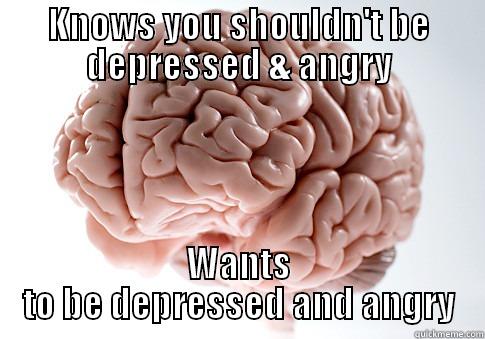 KNOWS YOU SHOULDN'T BE DEPRESSED & ANGRY WANTS TO BE DEPRESSED AND ANGRY Scumbag Brain