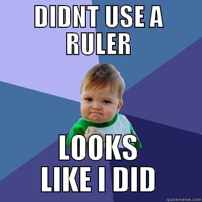 DIDNT USE A RULER LOOKS LIKE I DID Success Kid