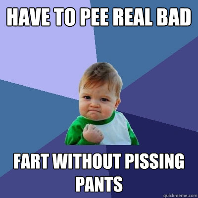 have to pee real bad fart without pissing pants  Success Kid