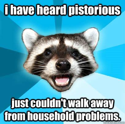 i have heard pistorious just couldn't walk away from household problems.   Lame Pun Coon