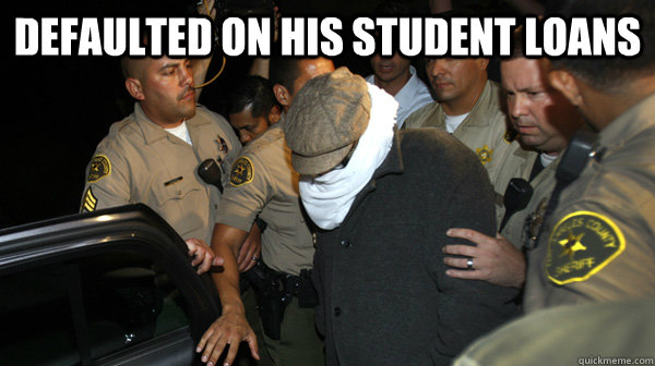 Defaulted on his student loans   Defend the Constitution