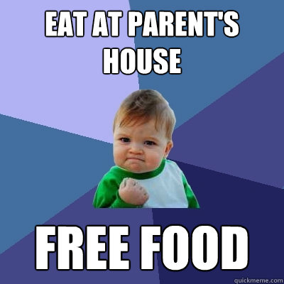 eAT AT PARENT'S HOUSE FREE FOOD  Success Kid