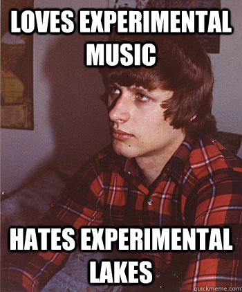 loves experimental music hates experimental lakes  