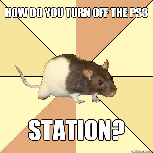 How do you turn off the PS3 Station?  Redundant Rat