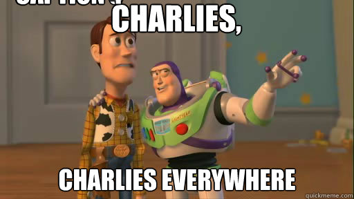 Charlies, Charlies everywhere Caption 3 goes here Caption 4 goes here  Everywhere