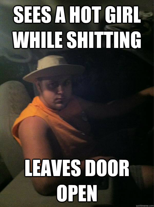 Sees a hot girl while shitting leaves door open - Sees a hot girl while shitting leaves door open  No Remorse Ryback