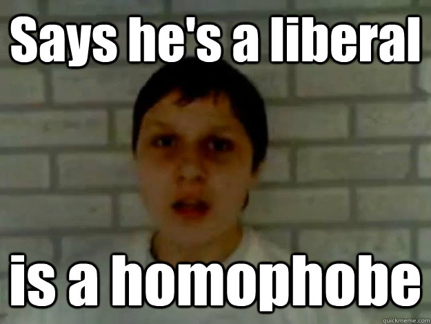 Says he's a liberal is a homophobe  Jay-co-kon-ko