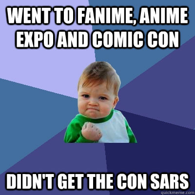 Went to fanime, anime expo and comic con didn't get the con sars  Success Kid