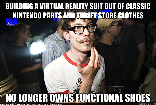 Building a virtual reality suit out of classic Nintendo parts and thrift store clothes no longer owns functional shoes  