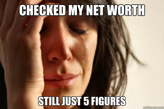 checked my net worth still just 5 figures  First World Problems