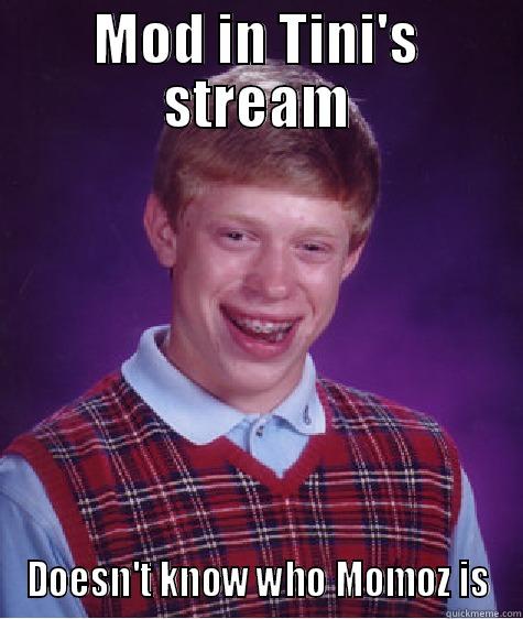 MOD IN TINI'S STREAM DOESN'T KNOW WHO MOMOZ IS Bad Luck Brian