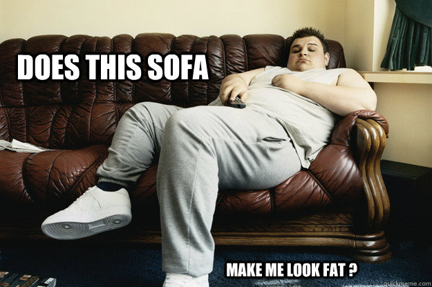Does this sofa  make me look fat ?  Couch Potato Guy
