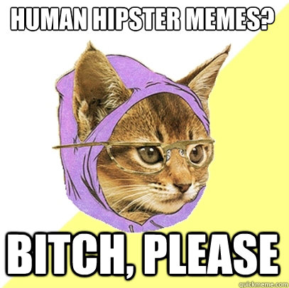 human hipster memes? bitch, please  Hipster Kitty