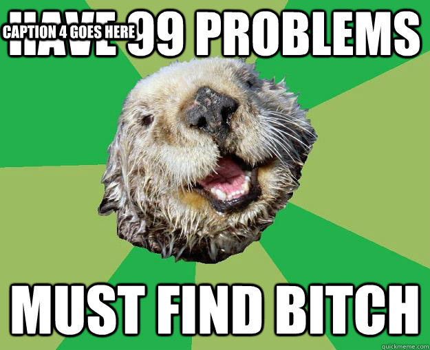 Have 99 problems must find bitch Caption 3 goes here Caption 4 goes here  OCD Otter