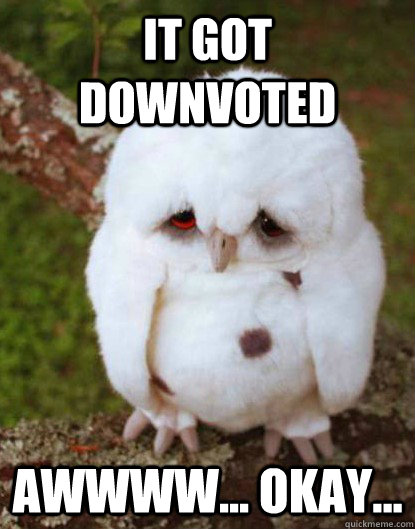 IT GOT DOWNVOTED AWWWW... OKAY...  Depressed Baby Owl