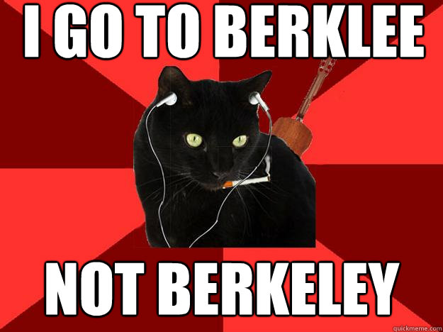 I go to Berklee not berkeley  Berklee Cat