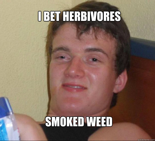 I bet herbivores  smoked weed  10guy