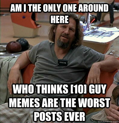 Am I the only one around here who thinks [10] guy memes are the worst posts ever  The Dude