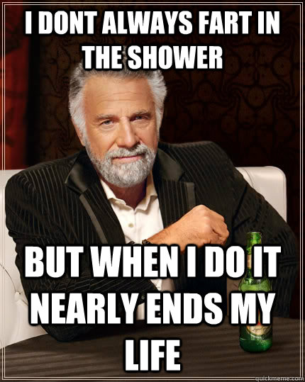 I dont always fart in the shower but when i do it nearly ends my life - I dont always fart in the shower but when i do it nearly ends my life  The Most Interesting Man In The World