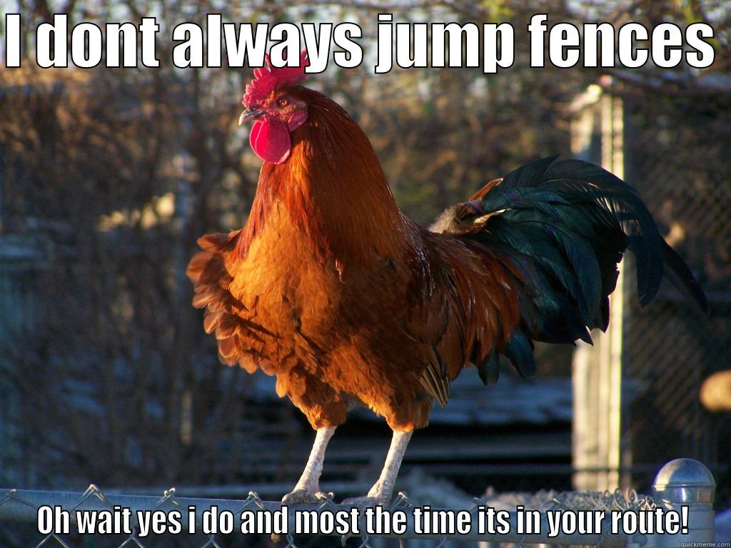 jump in fences - I DONT ALWAYS JUMP FENCES  OH WAIT YES I DO AND MOST THE TIME ITS IN YOUR ROUTE! Misc