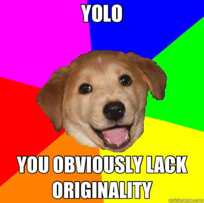 YOLO YOU OBVIOUSLY LACK ORIGINALITY  Advice Dog