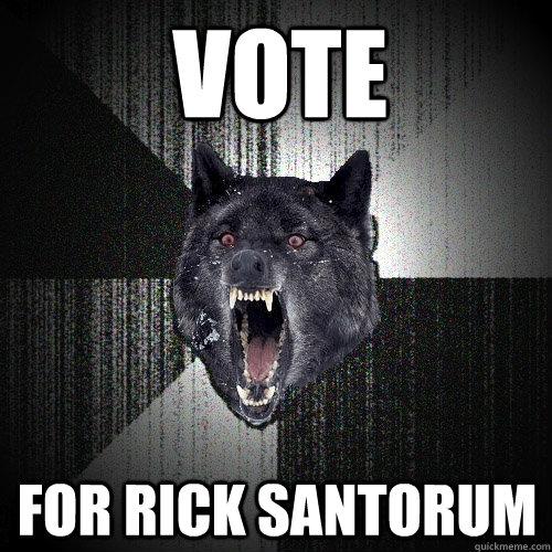 vote for rick santorum  Insanity Wolf