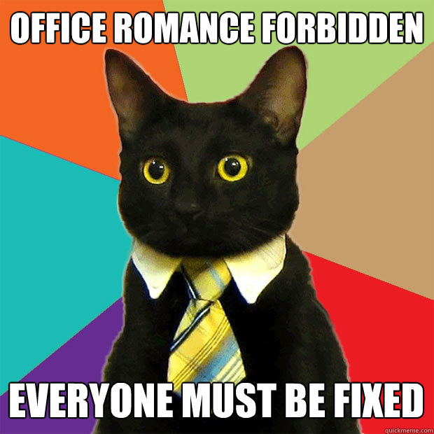 office romance forbidden everyone must be fixed  Business Cat
